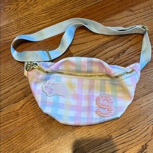 Pastel Plaid Fanny Pack with Patches